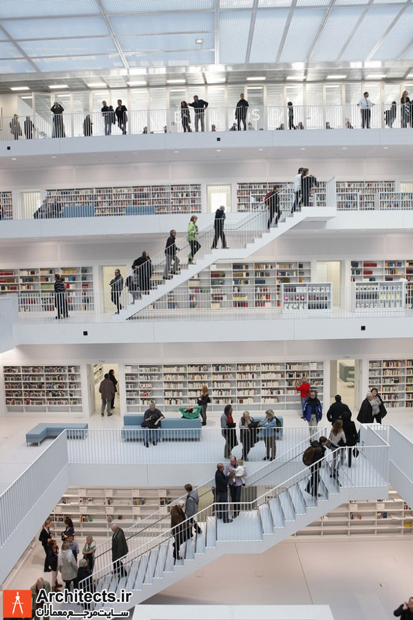 معماری و طراحی کتابخانه ی بزرگ شهر اشتوتگارت