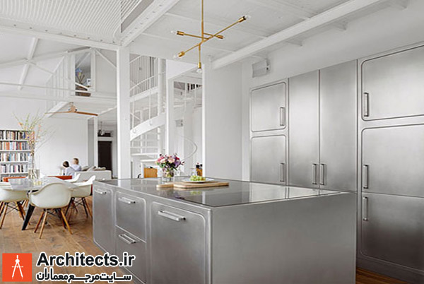 طراحی داخلی آشپزخانه از جنس استیل